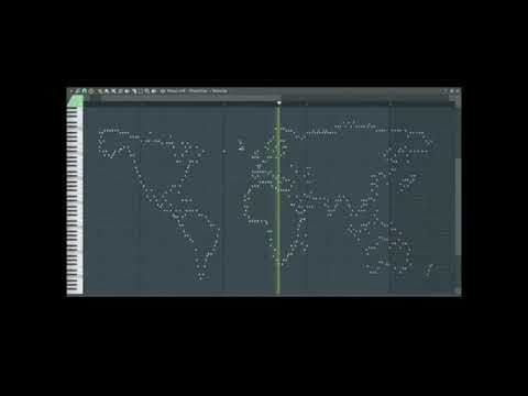 What the world map sounds like on a piano