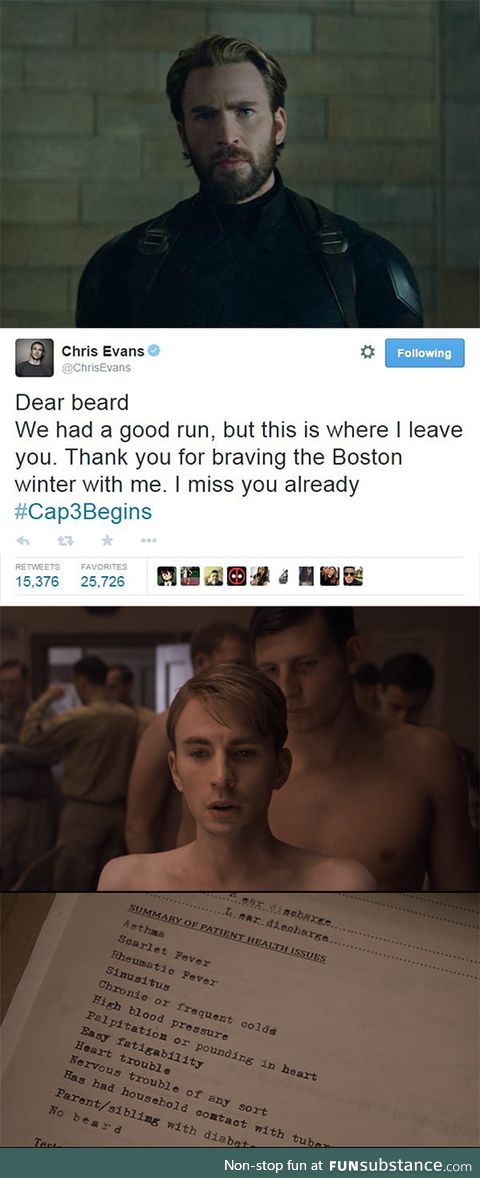 Before and after shaving a beard