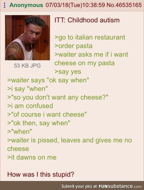 Anon gets cheesy