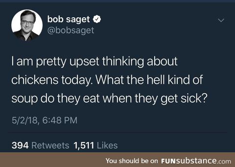 Bob Saget with the important questions