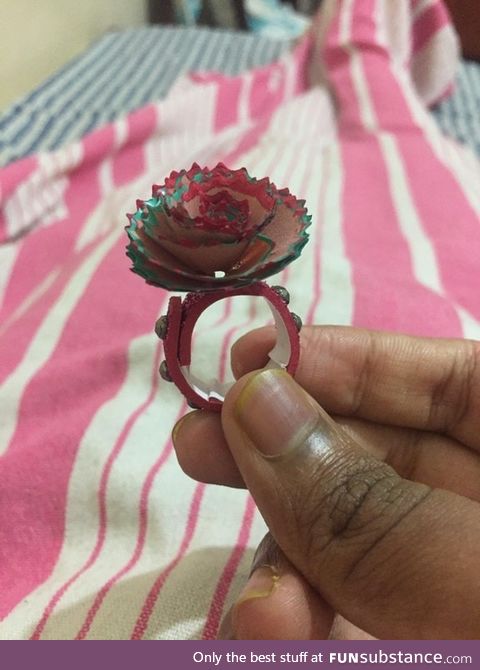 Ring made from pencil shaving