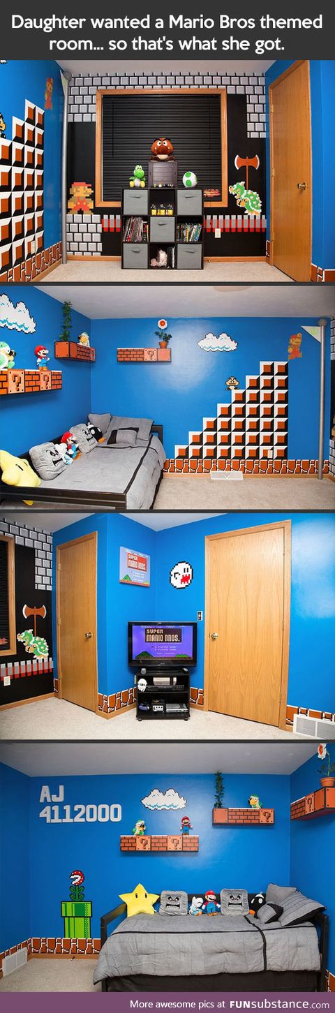 Mario bros themed room