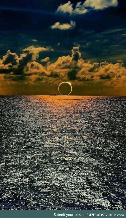 Solar Eclipse Over the South Pacific Ocean