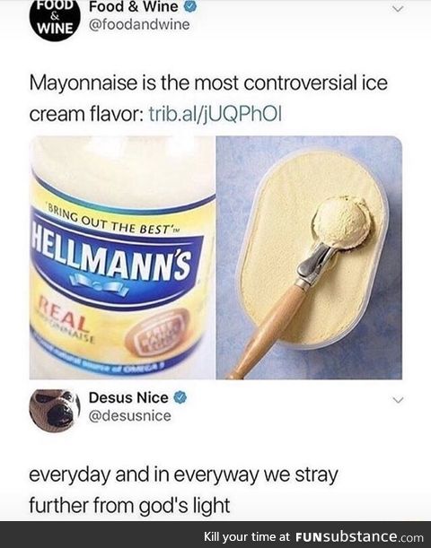 Mayonnaise ice cream