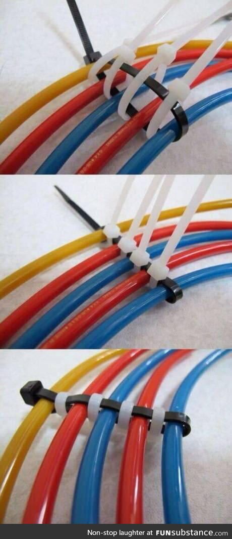 Zip ties to hold these cables together