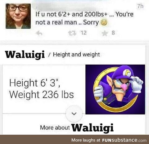 Waluigi is a real man