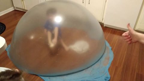 Little kid got stuck in a ridiculously big slime ball