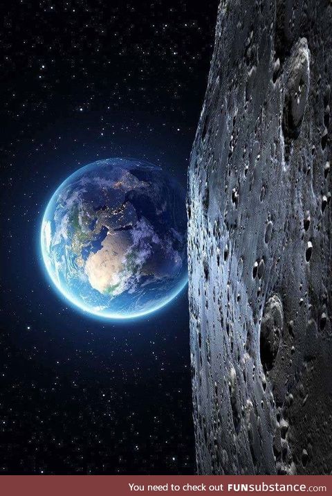 A view of Earth from the Moon taken by NASA