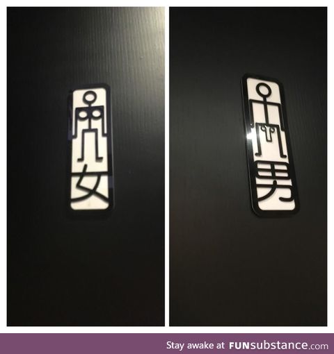 Chinese bathrooms with the universal language for foreigners