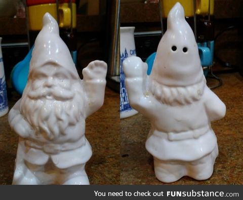 This gnome salt shaker looks ok from the front