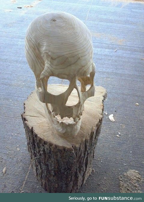 Wood skull