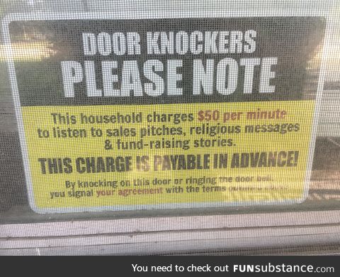 One way to keep those pesky Jehovahs Witnesses away