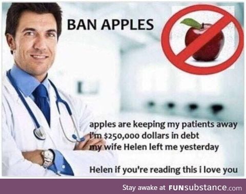 Stop eating apples kids