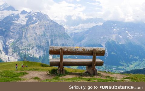 One of the best location for a bench in the Swiss Alps