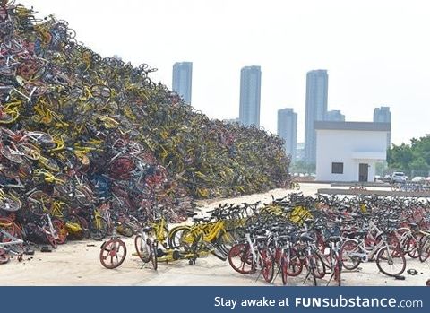There was a massive over supply of bike sharing companies in China