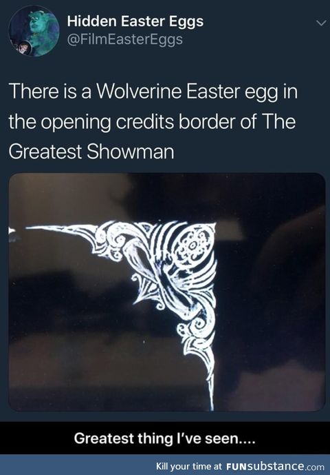 The Greatest Showman Easter egg