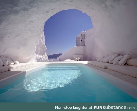 A swimming pool in a cave, Santorini