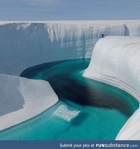 An ice canyon in Greenland