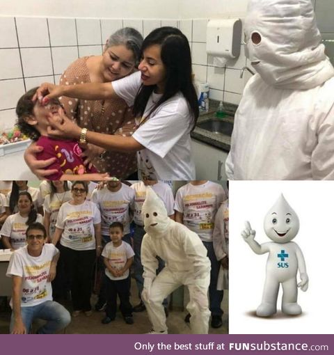 The Brazilian vaccination mascot looks like kkk