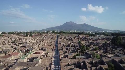 A drone flyover video showing the extent of the Pompeii excavations so far