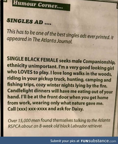 Single black female seeks male companionship