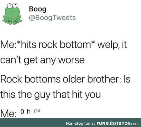 Hit rock bottom