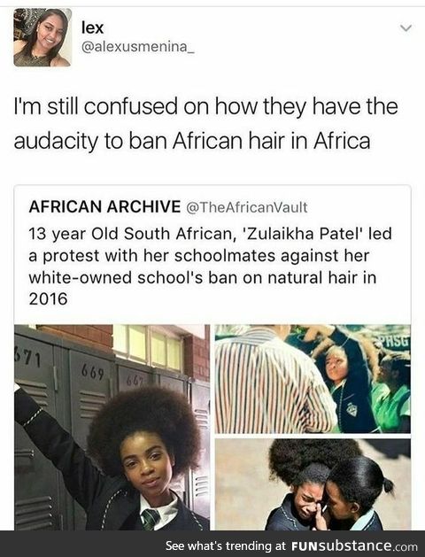 Black hair banned in Africa
