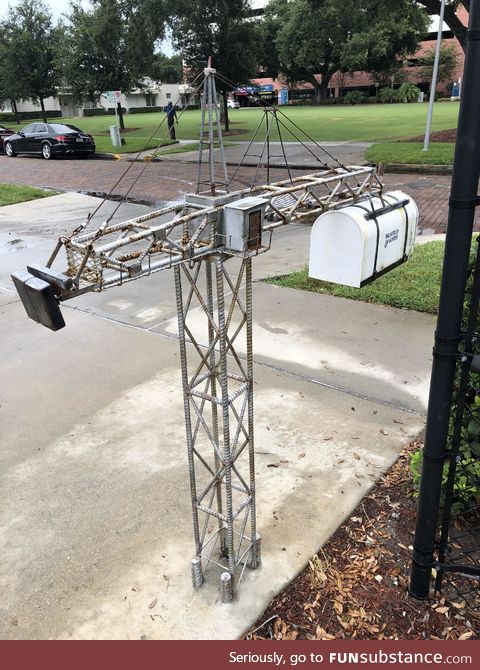 The mailbox at this construction company office
