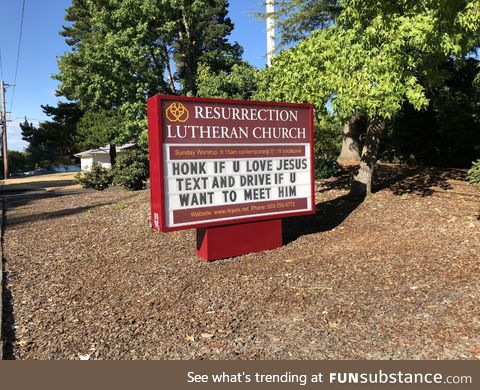Seen at a church in Portland, OR