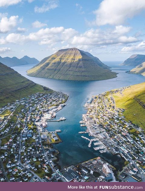 The city of Klaksvujk, Faroe Islands