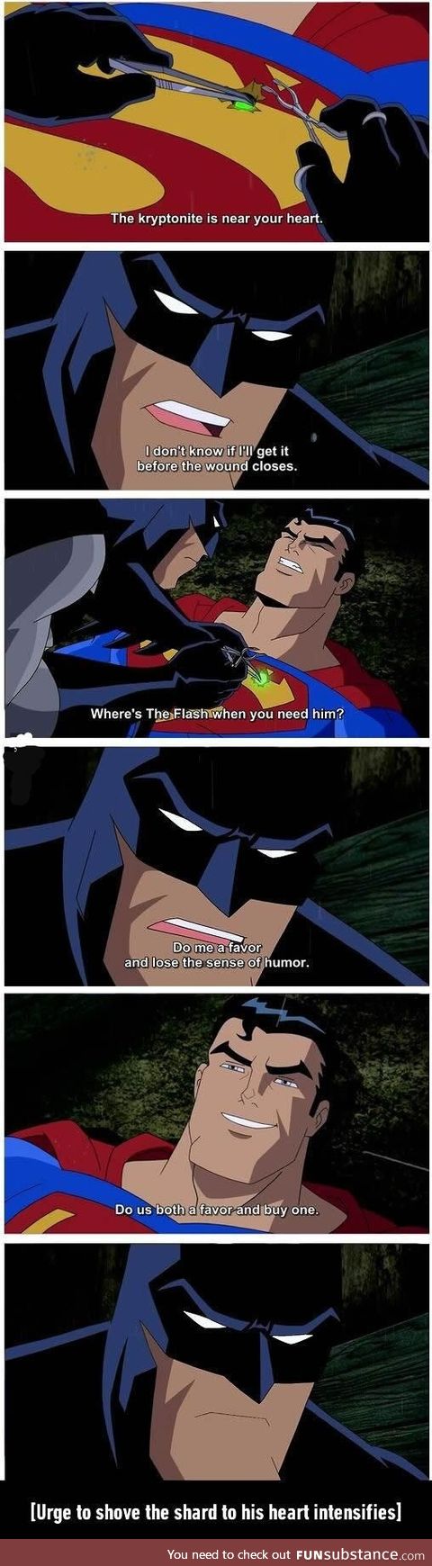 Batman vs Superman (urge to shove kryptonite through his heart intensifies)