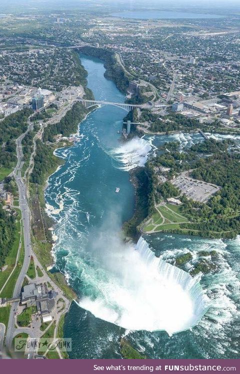 A bird's eye view of the magnificent Niagara Falls