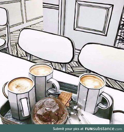 Real cafe in south korea, not a drawing