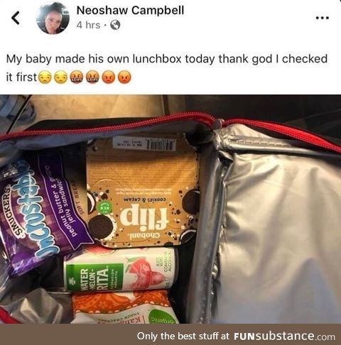 Baby made his own lunchbox