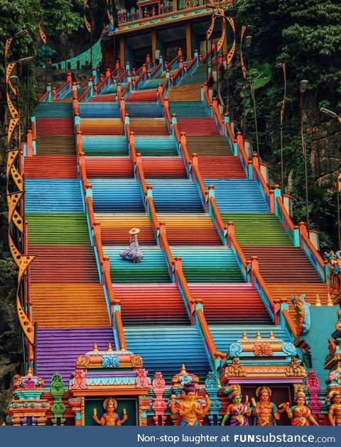 Stairway to a Hindu temple in Malaysia