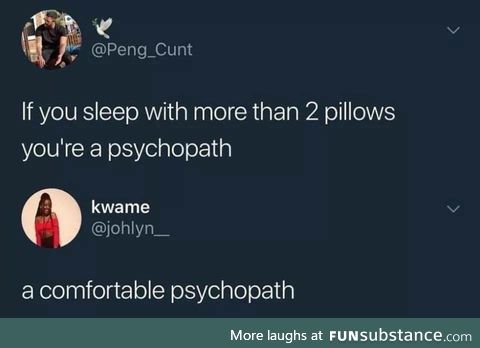 Sleeping with more than 2 pillows