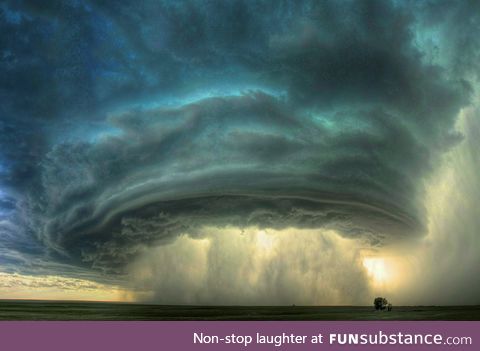 The wall cloud of a supercell