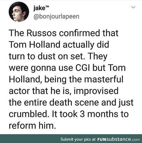 Tom Holland is a great actor
