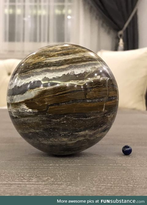 Jupiter & Earth from selected natural stones by scale