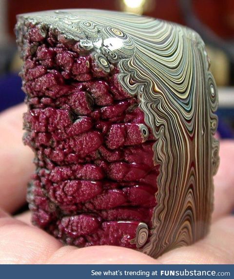This chunk of fordite looks like a slice of cake