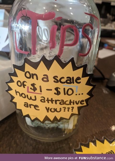 Tip jar at a coffee shop