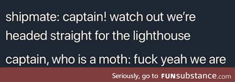 When the captain is a moth