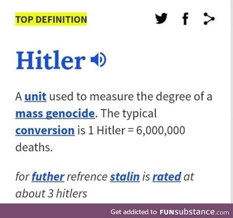 Armenian genocide is rated at 1/4 hitlers