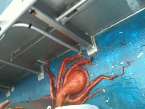 Large Octopus Houdini escapes through the tiniest hole