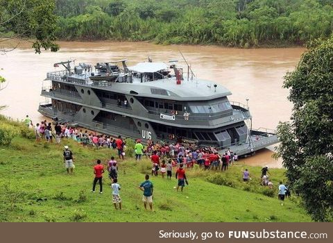 Brazil maintains a fleet of "hospital ships" that dock at riverside villages