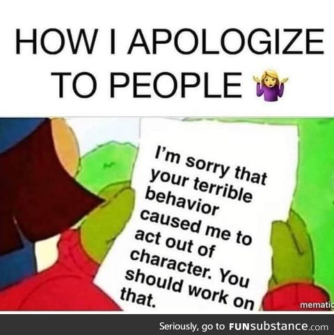 How I apologize to people