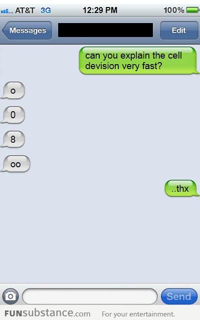 Cell division explained over text