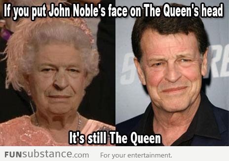 John Noble's Face on The Queen's Head