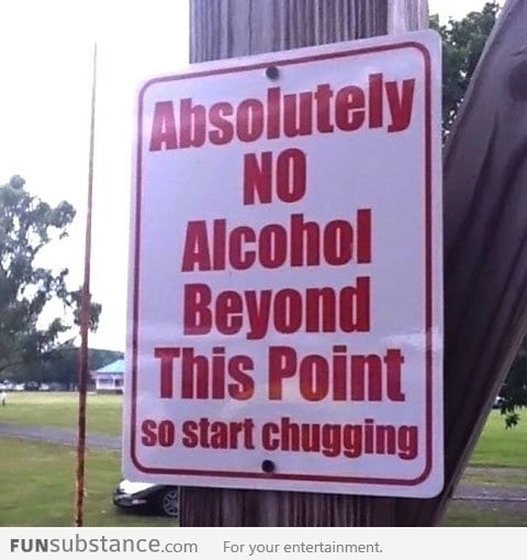 No alcohol beyond this point