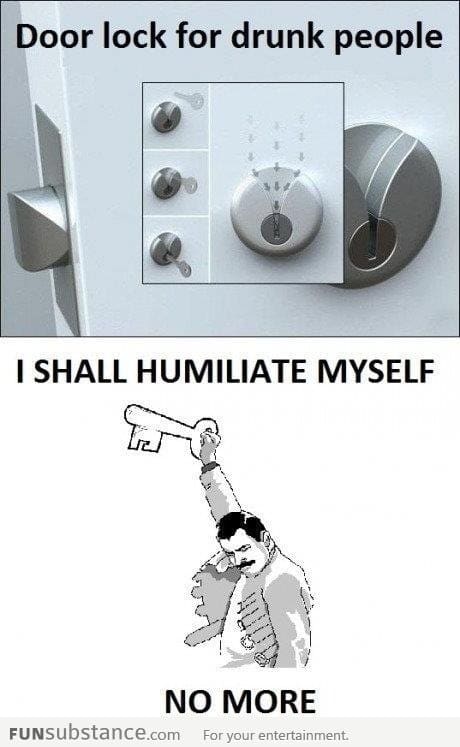 Door lock for drunk people! Finally…